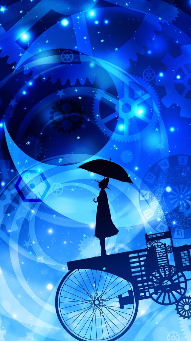 壁纸绚丽星空下的剪影