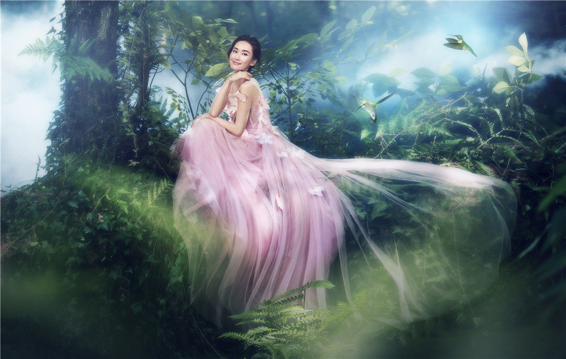 森系婚纱照让你化身最美的人间精灵