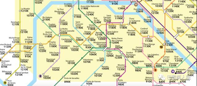 而在大巴黎基本上都是40,50平米…法國人很機智,利用了巴黎地鐵圖做了