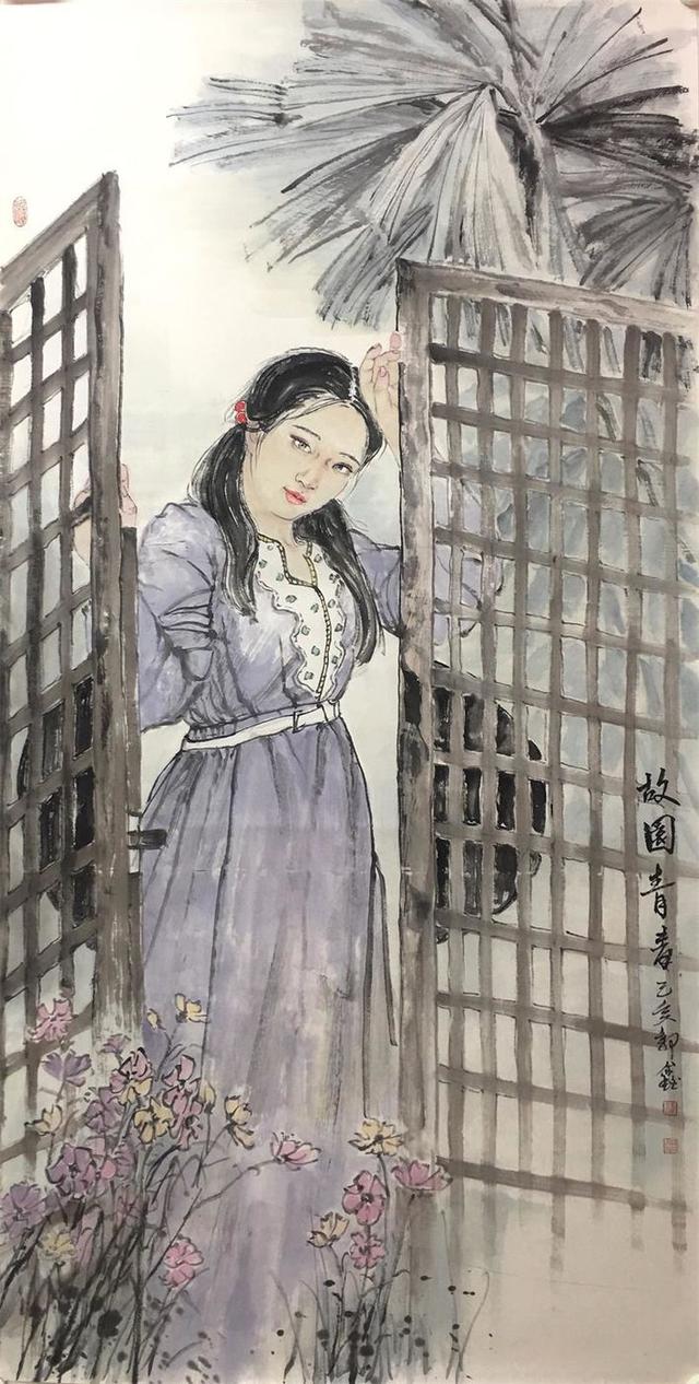 笔墨融情女画家郭鑫人物画