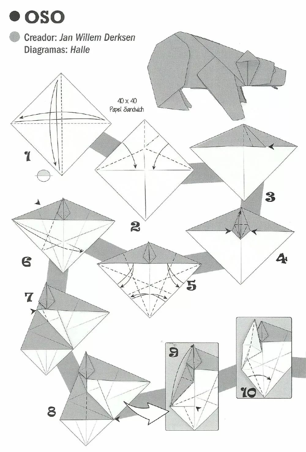 北极熊折纸教程图片