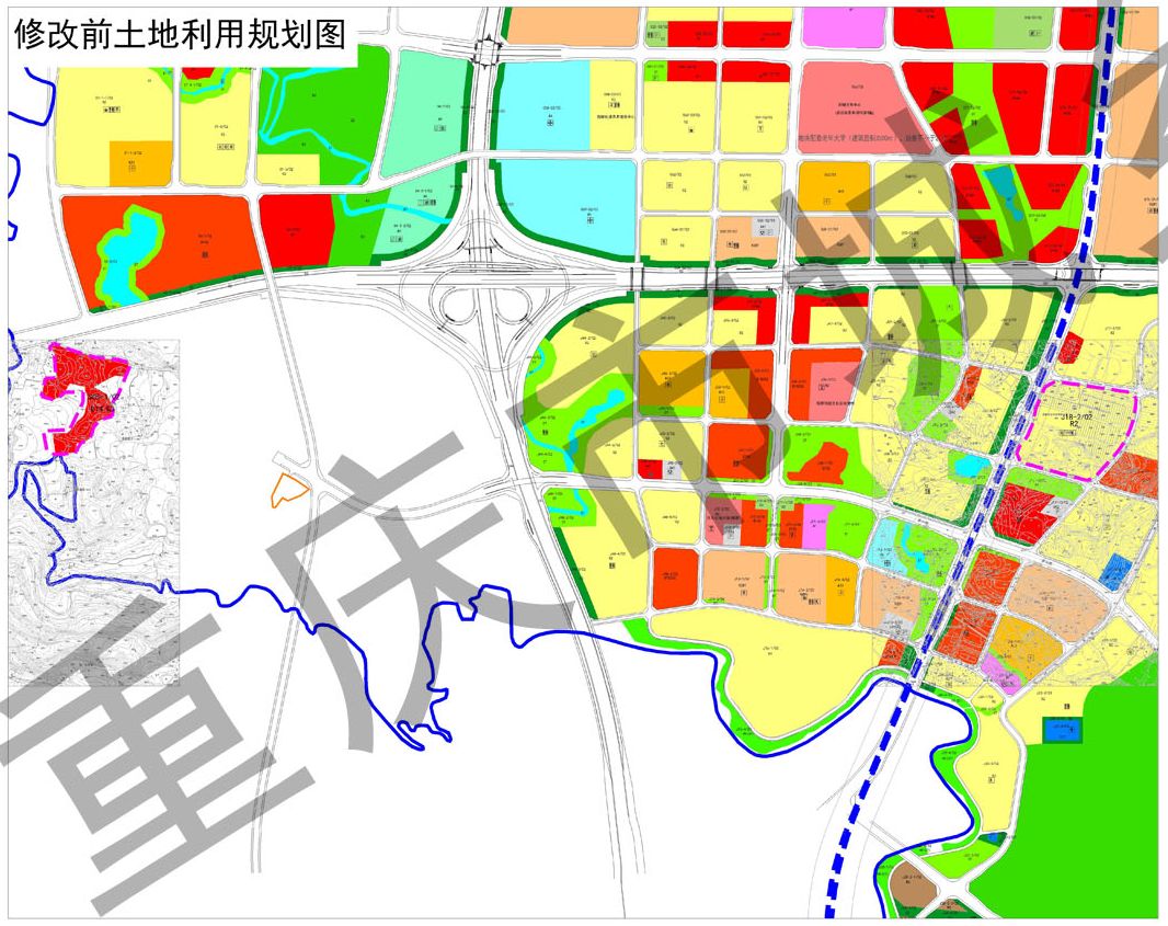 中央公园李家沱西彭部分地块调规涉及区域规划和地块类型