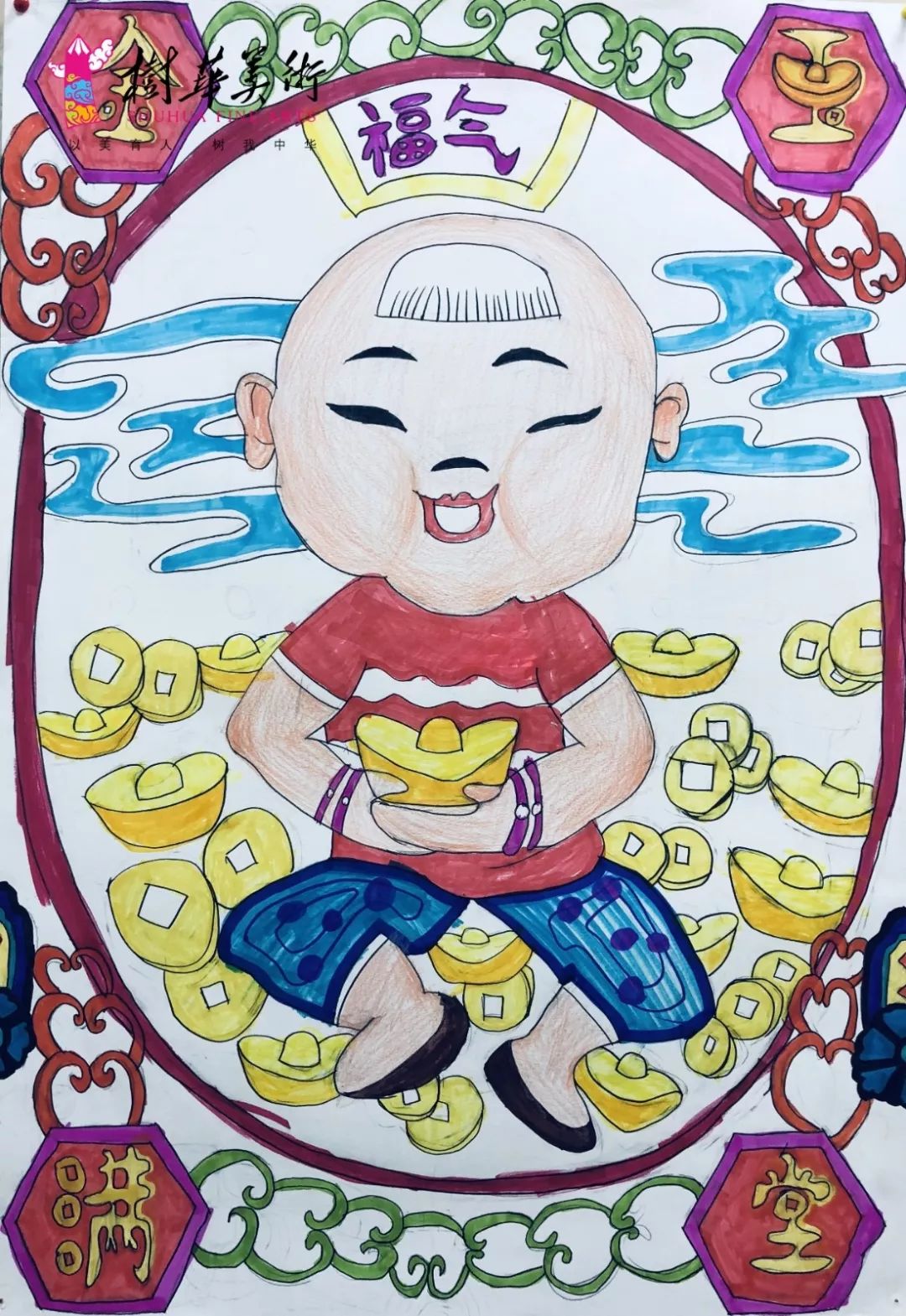 学员:龙筱蓁/11岁▲学员:肖穗清/11岁山海经系列《戏游神兽》作品