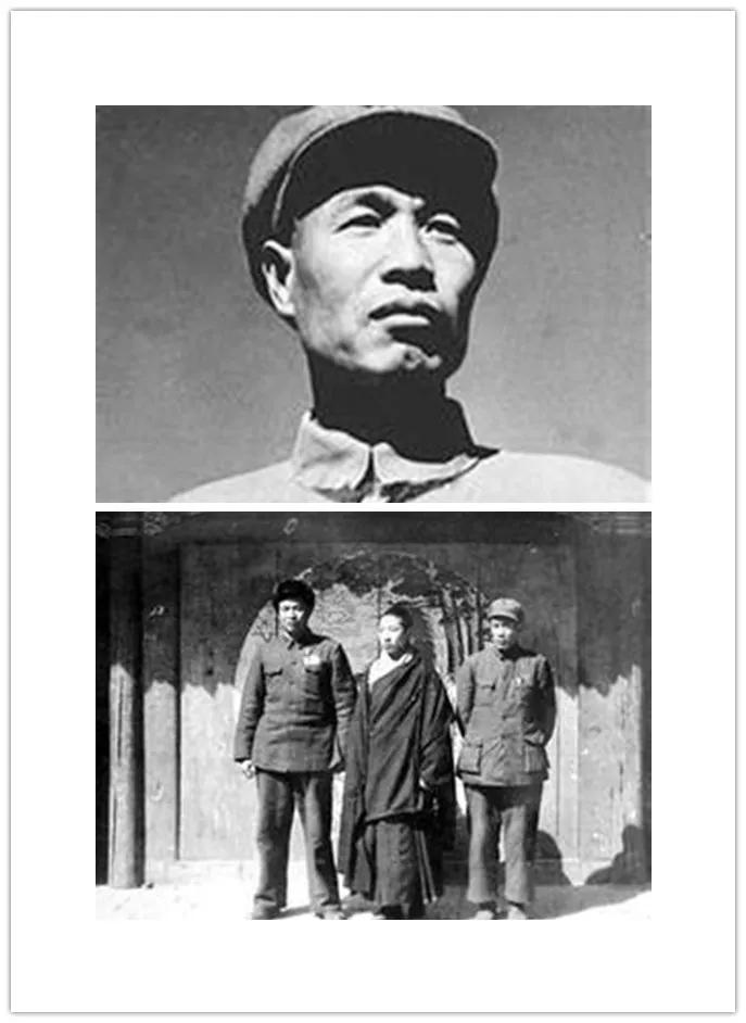 范明将军(右一)与班禅十世(中间)图/@网络与班禅十世(中间)范明将军家