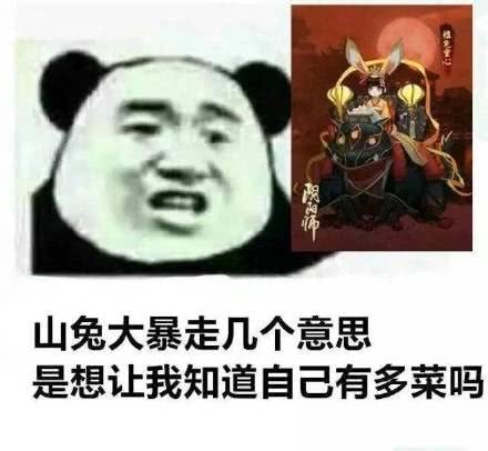 一组阴阳师搞笑表情包山兔大暴走是想让俺知道自己有多菜吗