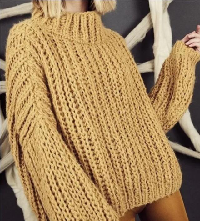 粗毛线编织毛衣欣赏款式经典漂亮太时尚了
