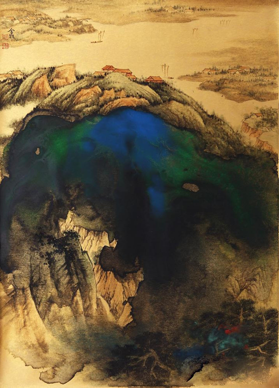 魏金岭画家金笺山水情融笔墨