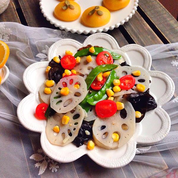 最美的素菜教你怎样做荷塘小炒随便摆盘特别惊艳