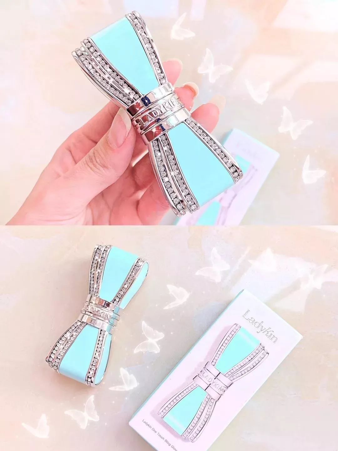 用色是蒂芙尼蓝,bling bling的超级闪耀,就好比无数盏盏聚光灯打在你