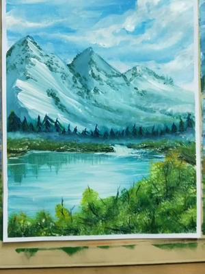 最美人间四月天不负春光不负你水粉山峰水粉来一起画画画画