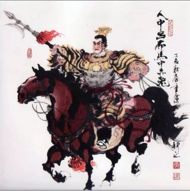 这是对吕布的夸奖之辞,意思是人才如吕布,马如同三国名马赤兔,比喻