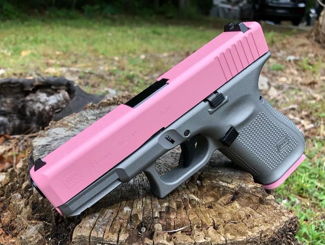 粉色枪械面若桃花艳若桃李