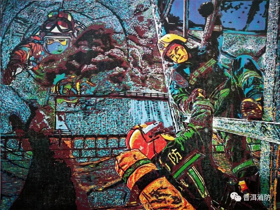 无声地演绎着希望与伟大静穆地摆放在同一个空间将消防员在灭火救援