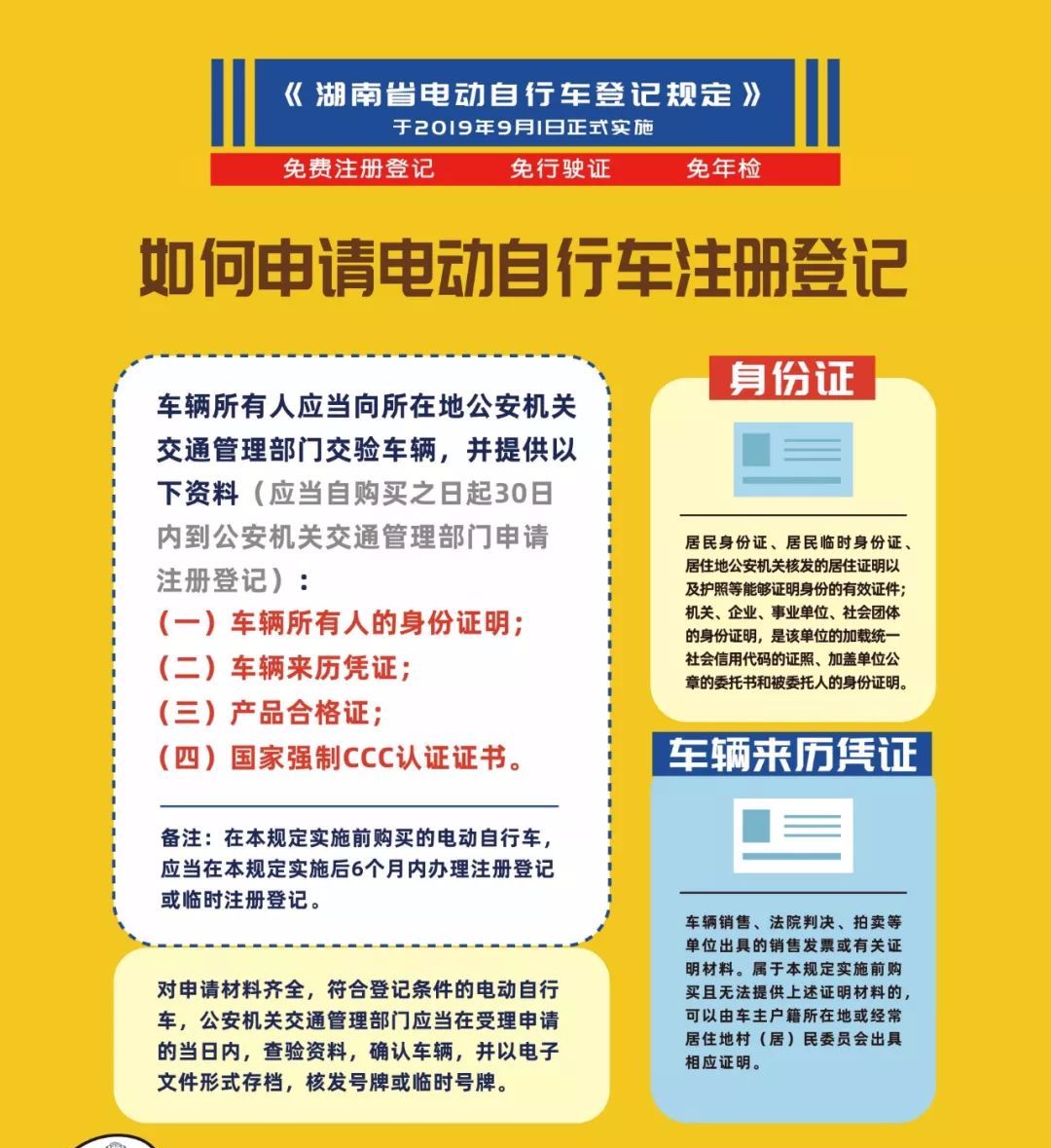 怀化人注意啦电动车将这样上牌免费登记免行驶证
