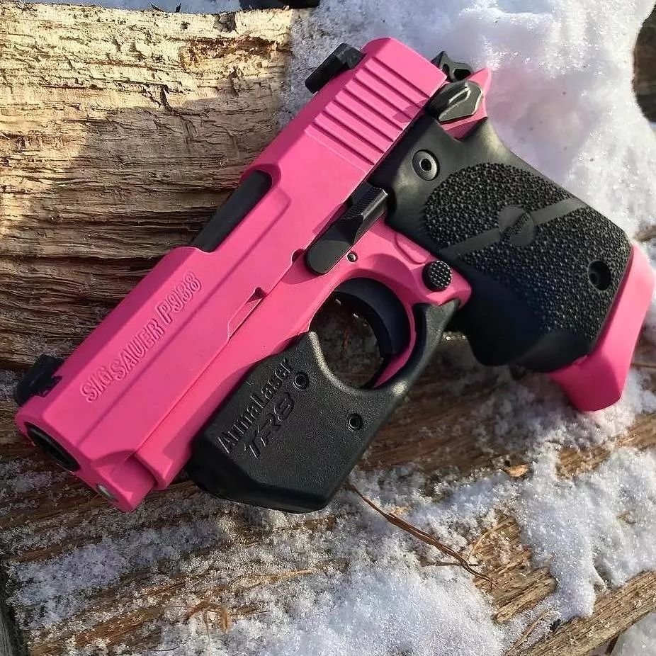 粉色枪械面若桃花艳若桃李