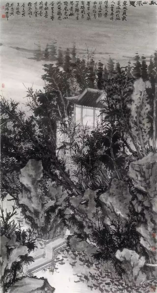 中国美术学院教授张谷旻园林山水