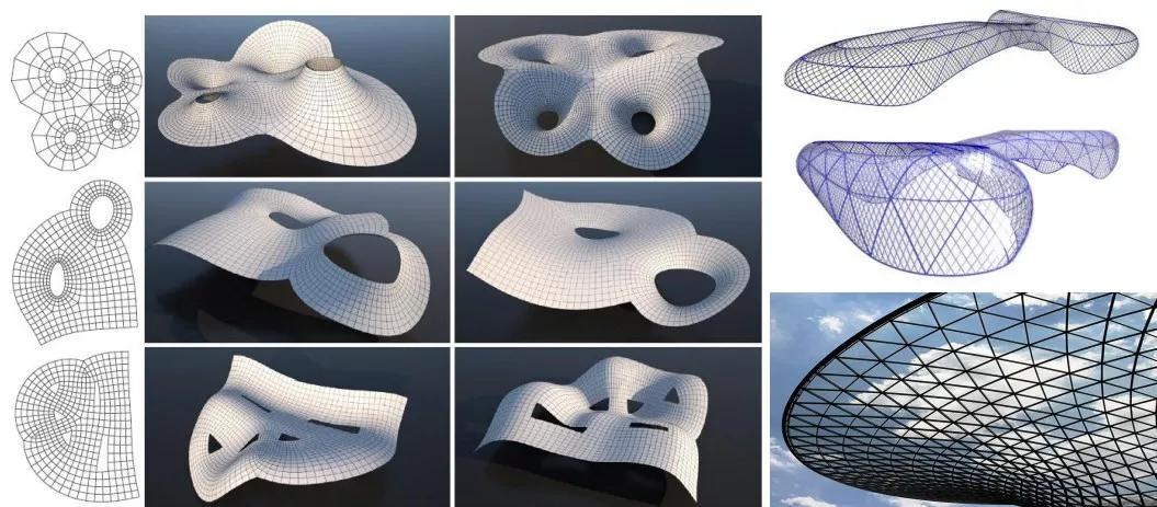 采用rhino,revit等bim工具可以方便地实施各种易曲面,双曲面和复杂