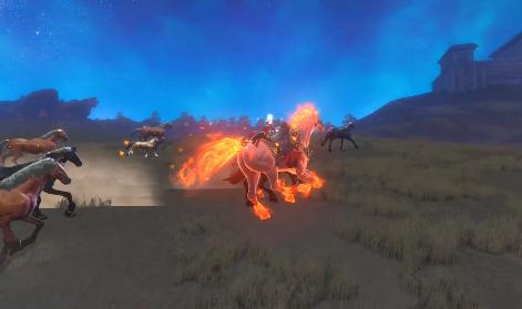 这次联动《天谕》给玩家安排了许褚的坐骑【绝群】,骑上许褚的坐骑