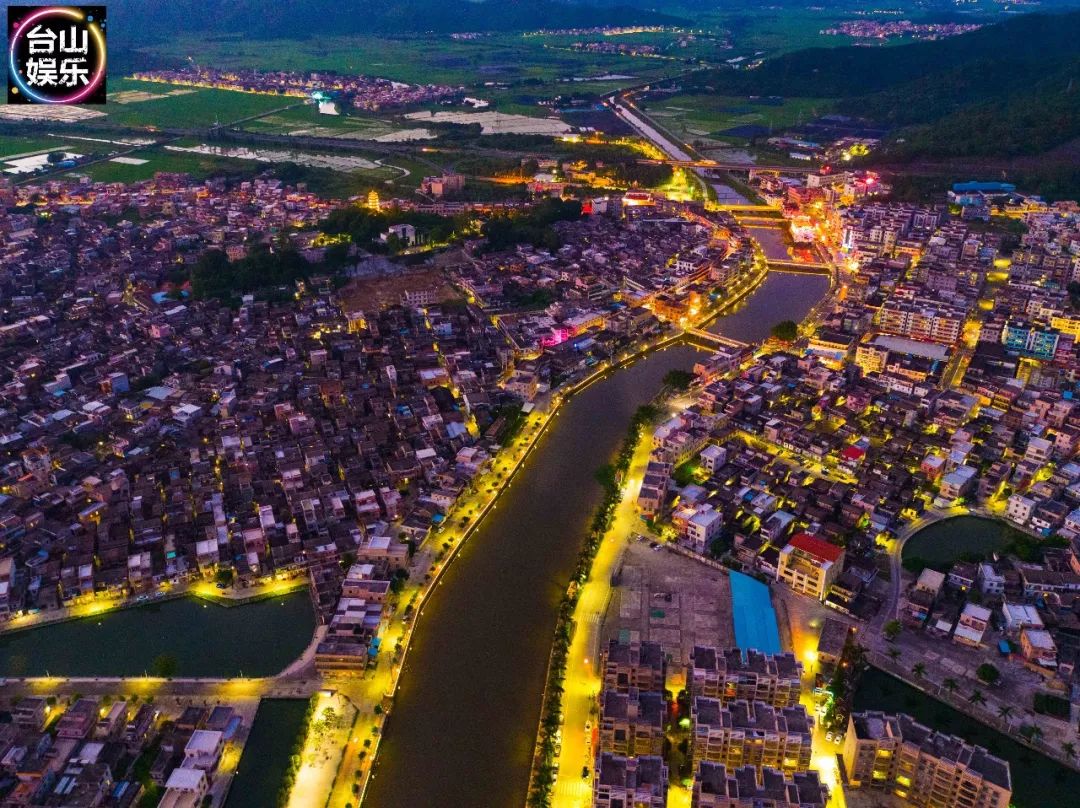 航拍:台山"海宴夜景"想不到这么靓!是你的家乡吗?