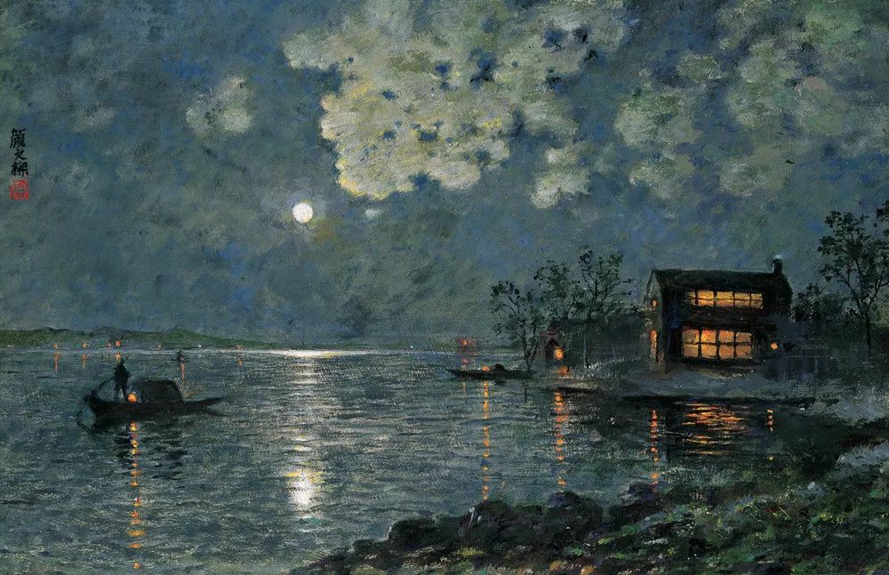 中国美网颜文梁中秋将至来欣赏大师笔下的月色