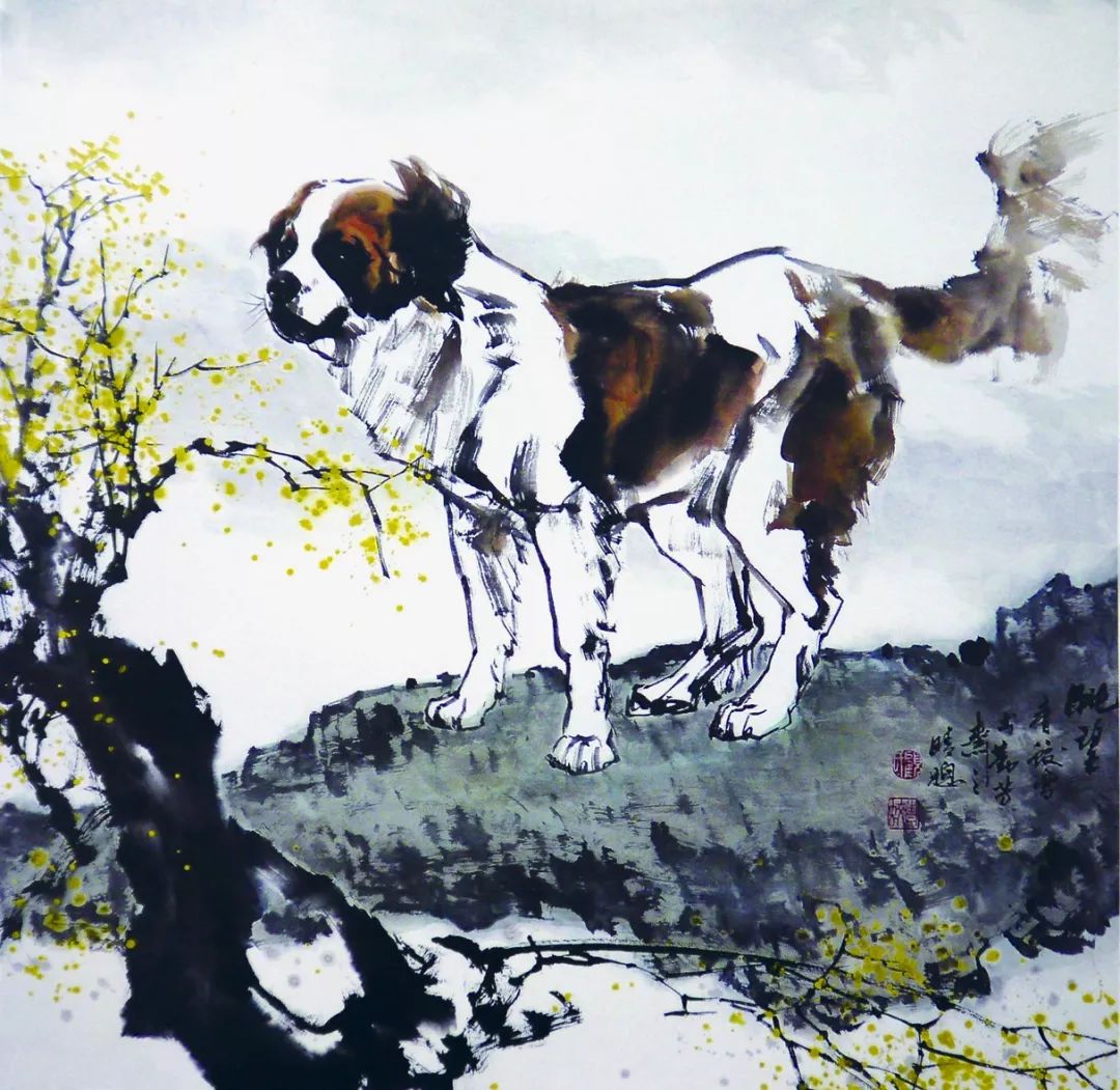 国画教程狗的写意画法与步骤此人画狗天下第一