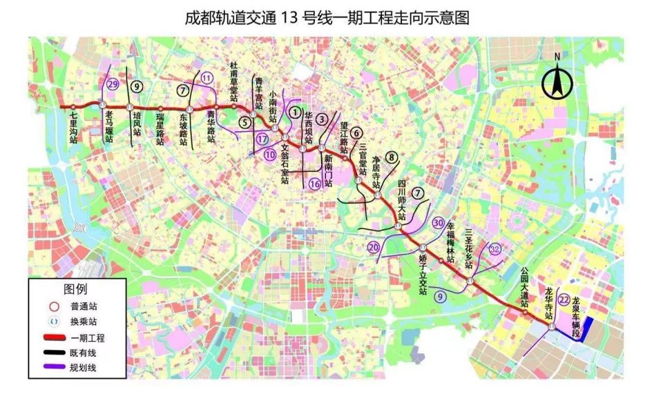 大面喜提公園大道站成都地鐵13號線路調整新增2個站安逸龍泉驛今天