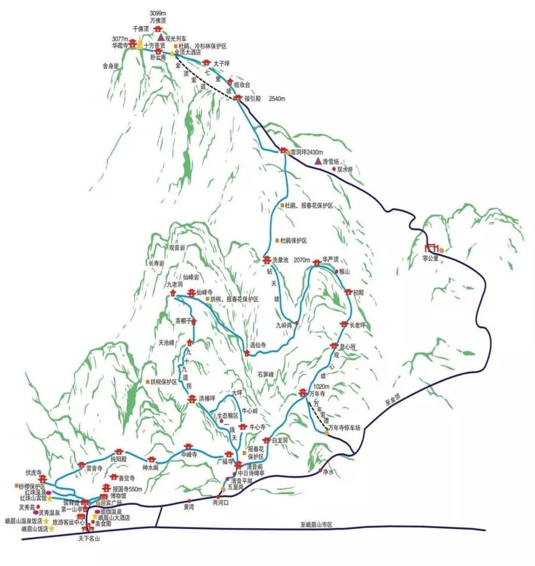 峨眉山景区地图高清图片