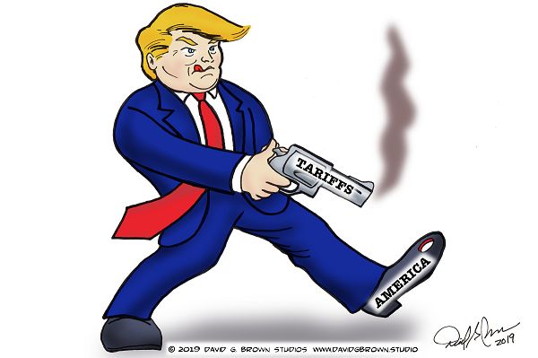 美国总统特朗普任性挑起贸易战,但他的"关税"手枪打伤的却是"美国"