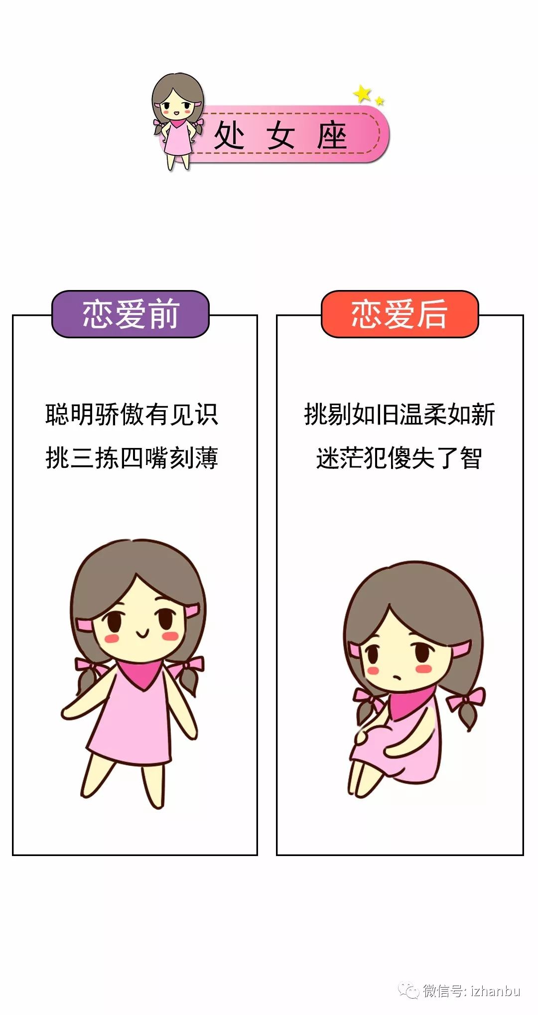 十二星座恋爱前后对比