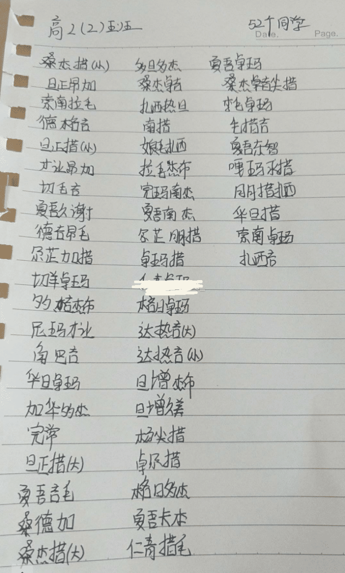 名字相对复杂,像╠╠索南拉毛,夏吾久谢,切羊卓玛,尼玛才让,夏吾南杰