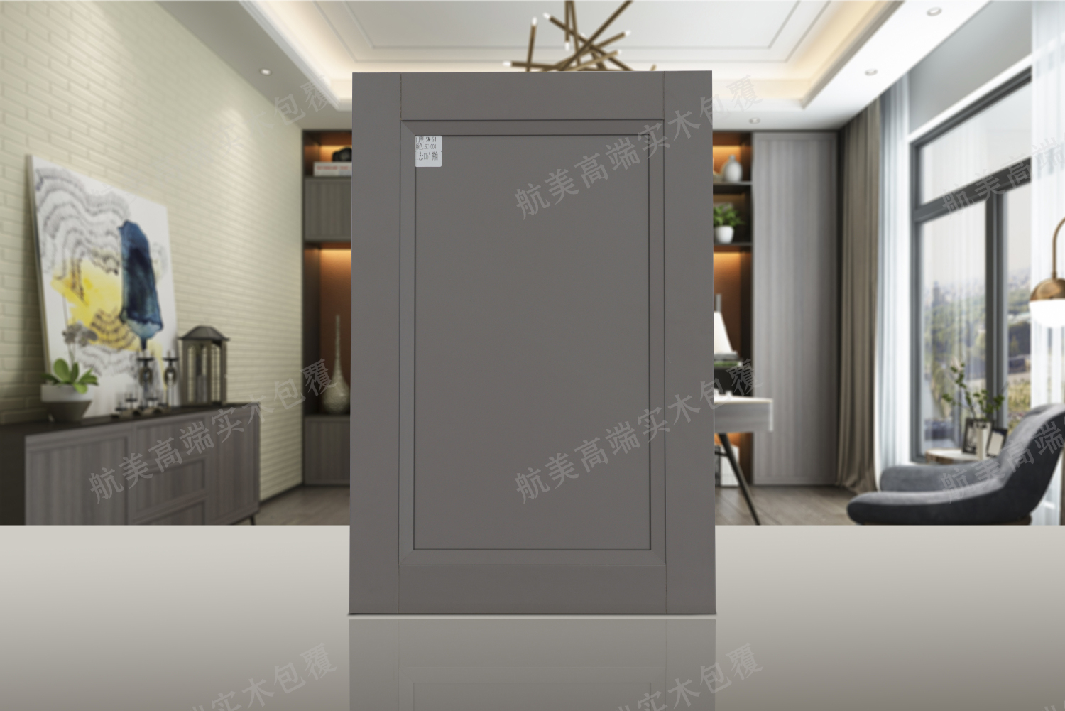 隶属经典系列的sm-54实木包覆拼框门