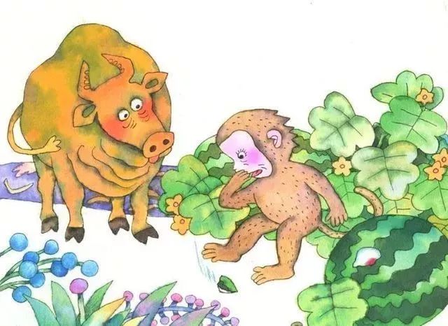 小猴吃瓜果 