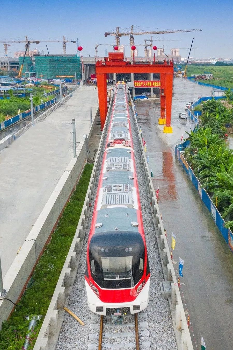 佛山轨道交通2号线接车仪式在湖涌停车场项目举行