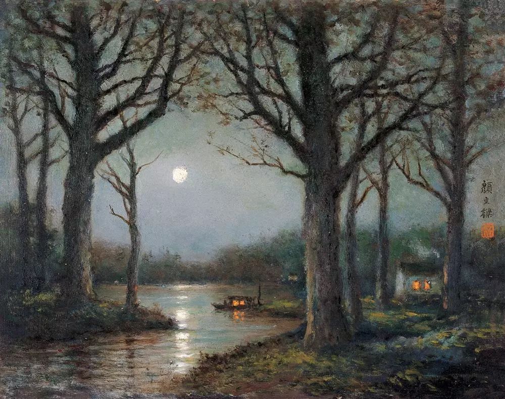 中国美网颜文梁中秋将至来欣赏大师笔下的月色