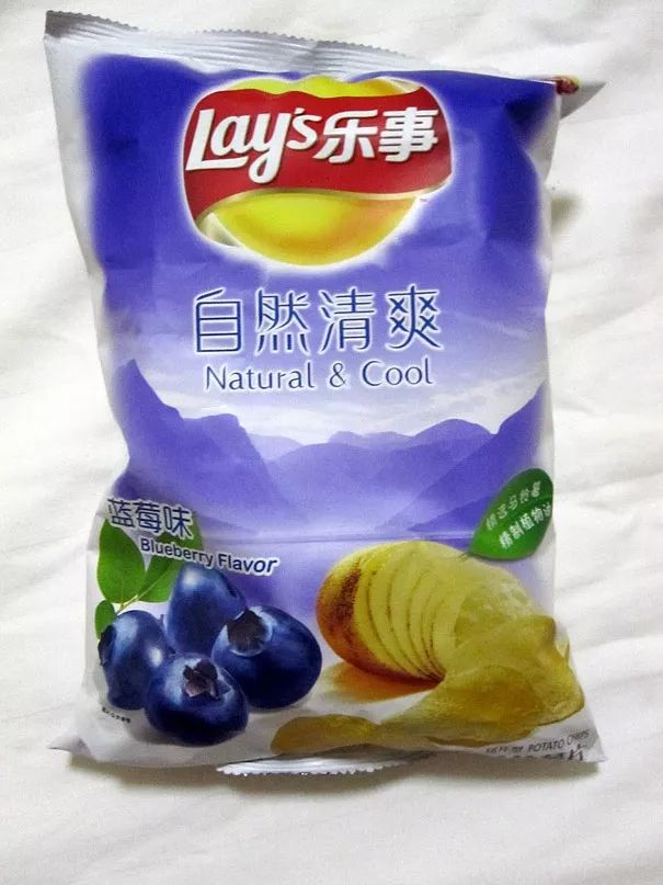 & cool blueberry自然清爽蓝莓味4"不吹不黑的讲,威士忌羊肚味的薯片