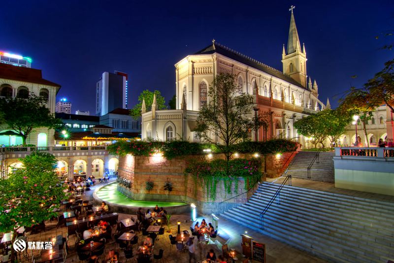 酒吧聚集地,白天好拍晚上浪漫,新加坡赞美广场_建筑群