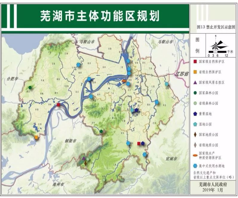 县区和开发区主体功能规划无为县:芜湖市域副城区,高端装备制造业和