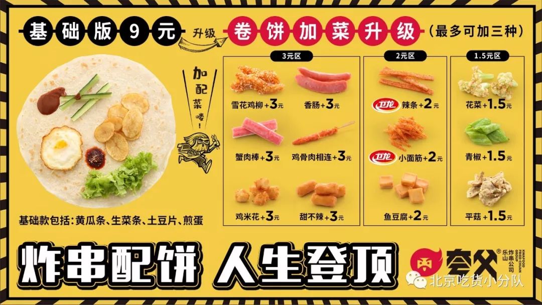 01020304卷饼都是现点现做,阿姨刷上秘制酱料和椒麻汁,铺上满满的炸串