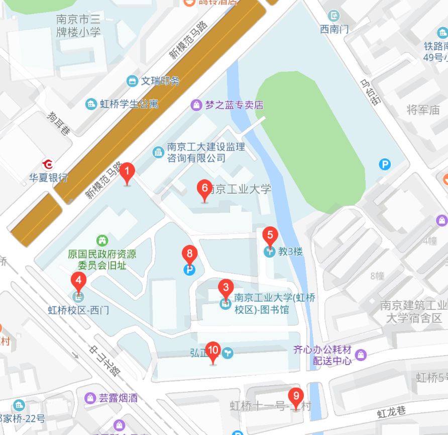 南京工业大学地图高清图片