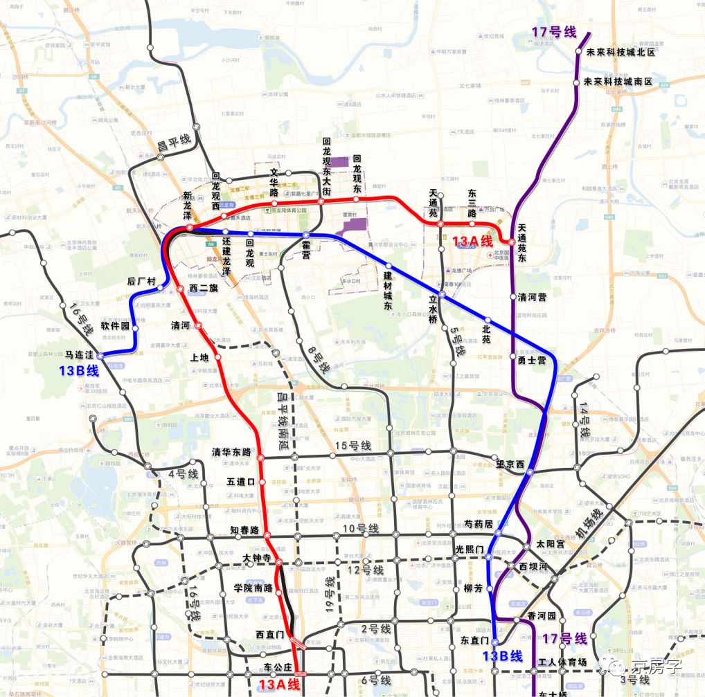 北京地铁13号线规划图片