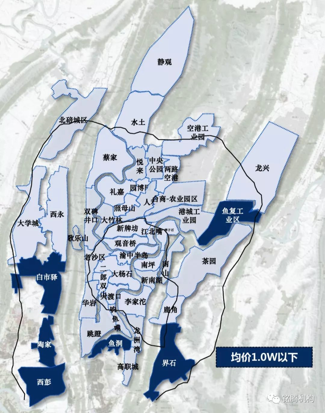 重庆主城区最新房价地图(2019年9月)