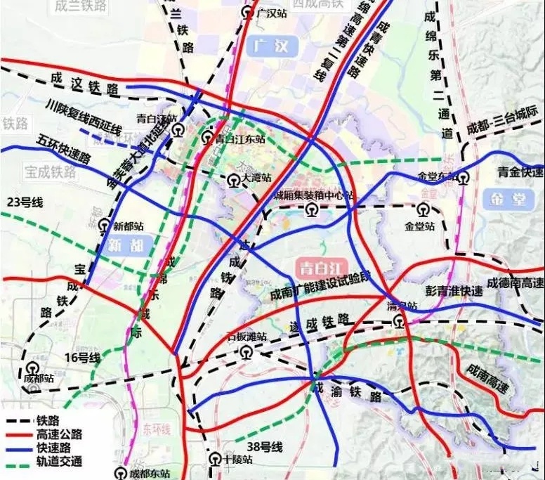 协信天骄城交通再传利好丨青白江3条市域铁路在进行可行性研究