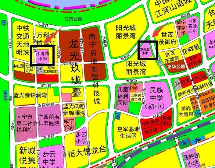 江灣路小學2:邕寧區江灣路小學,龍崗北小學,和合小學等3個項目竣工.