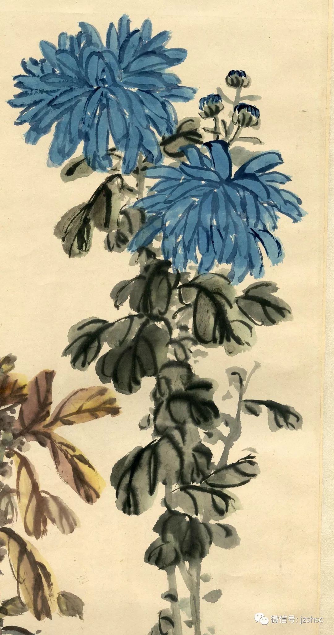 每日一画陈半丁菊图立轴高清版