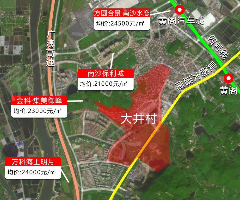 南沙黄阁这个村规划调整!新增22万平宅地 2所九年制学校 双地铁站!