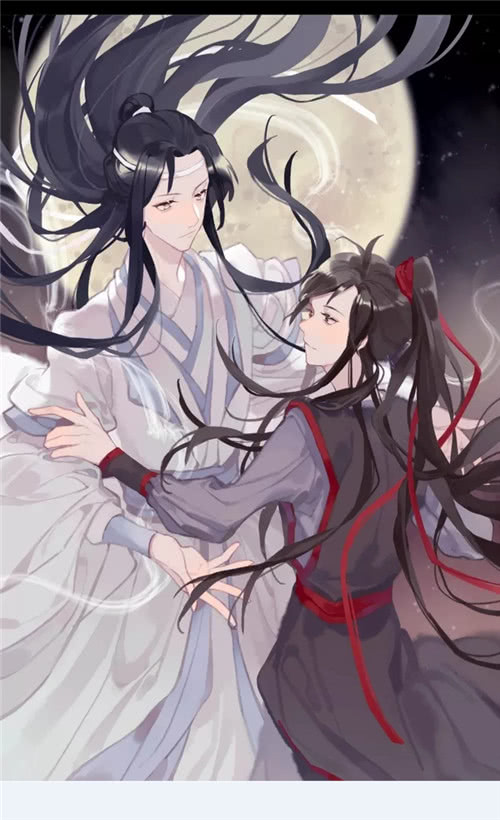 魔道祖师图四蓝忘机背着琴上路背影略显孤独