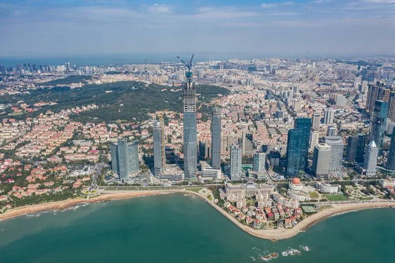 航拍浮山湾沿线.