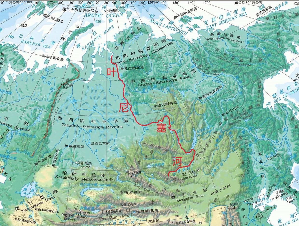 叶尼塞河地图位置图片