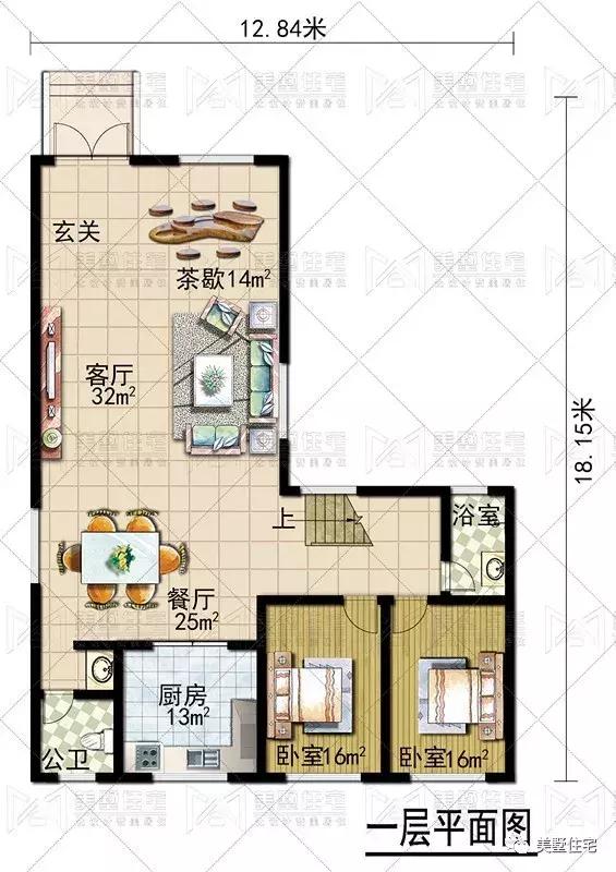 开间12米的不规则宅基地,建挑高客厅的三层别墅,实用有面子