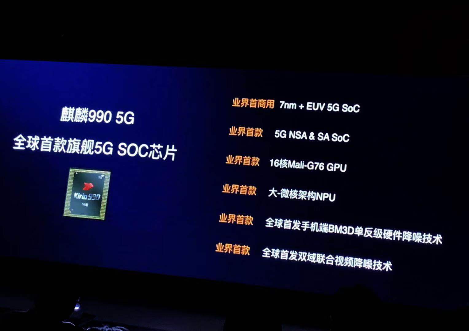 華為重磅推出全球首款旗艦5g soc芯片麒麟990 將首發mate30